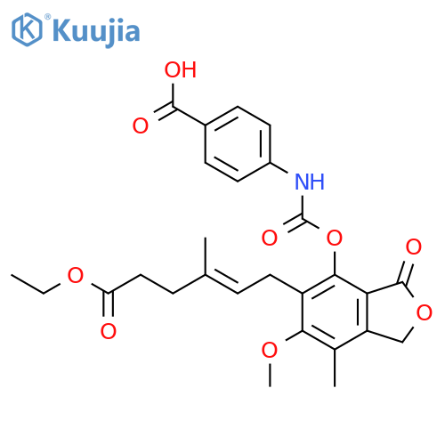 Ethyl O-(N-(4-carboxyphenyl)carbamoyl)mycophenolate structure