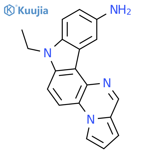 7-ethyl-7H-pyrrolo[1'',2'':1,6]pyrazino[2,3-c]carbazol-10-amine structure