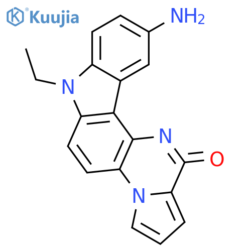10-amino-7-ethyl-7,12-dihydro-13H-pyrrolo[1'',2'':1,6]pyrazino[2,3-c]carbazol-13-one structure