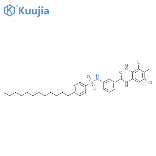 Benzamide, N-(3,5-dichloro-2-hydroxy-4-methylphenyl)-3-[[(4-dodecylphenyl)sulfonyl]amino]- structure