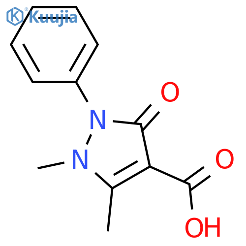1,5-Dimethyl-3-oxo-2-phenyl-2,3-dihydro-1H-pyrazole-4-carboxylic acid structure