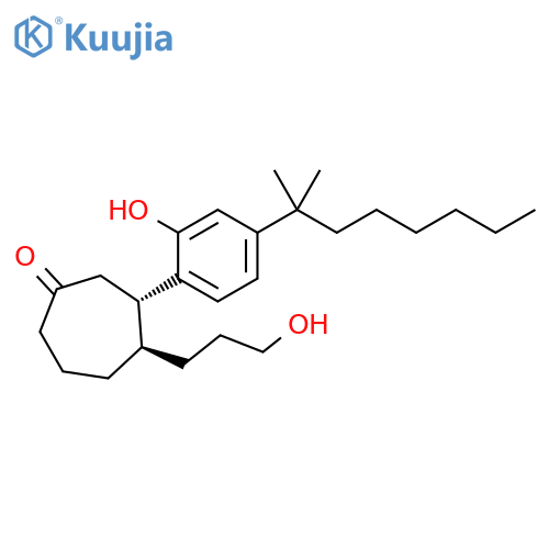 Cycloheptanone,3-[4-(1,1-dimethylheptyl)-2-hydroxyphenyl]-4-(3-hydroxypropyl)-, trans- structure