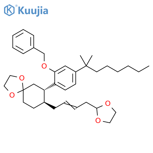 1,4-Dioxaspiro[4.5]decane, 7-[4-(1,1-dimethylheptyl)-2-(phenylmethoxy)phenyl]-8-[4-(1,3-dioxolan-2-yl)-2-butenyl]-, trans- (9CI) structure