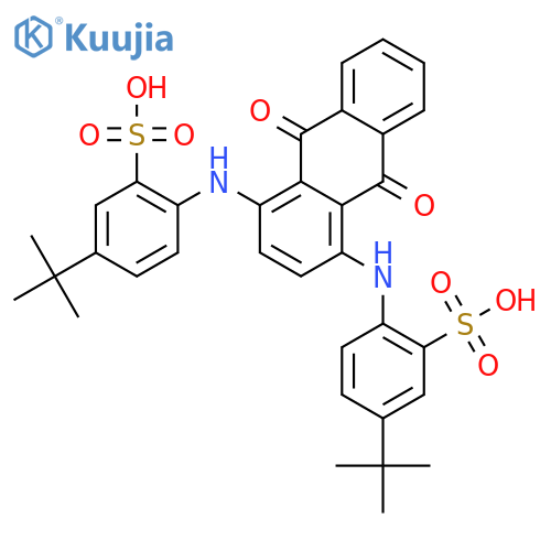 2,2'-[(9,10-dihydro-9,10-dioxo-1,4-anthrylene)diimino]bis[5-tert-butylbenzenesulphonic] acid structure