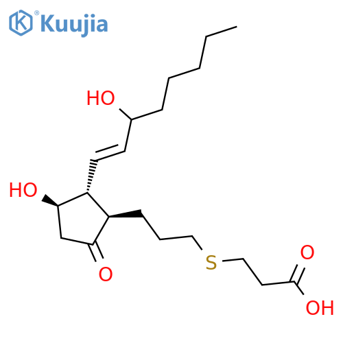 Propanoic acid,3-[[3-[(1R,2R,3R)-3-hydroxy-2-[(1E,3S)-3-hydroxy-1-octen-1-yl]-5-oxocyclopentyl]propyl]thio]- structure