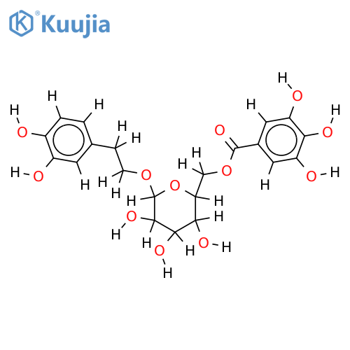3',4'-dihydroxyphenethyl alcohol 1-O-beta-D-(6''-O-galloyl)-glucopyranoside structure