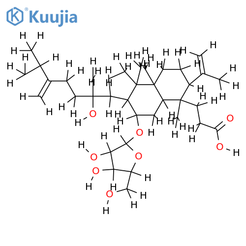 (12R,20S)-12-O-alpha-L-arabinofuranosyl-20-hydroxy-24-methylene-3,4-secodammar-4(28)-en-3-oic acid structure