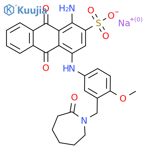 Sodium;1-amino-4-[4-methoxy-3-[(2-oxoazepan-1-yl)methyl]anilino]-9,10-dioxoanthracene-2-sulfonate structure