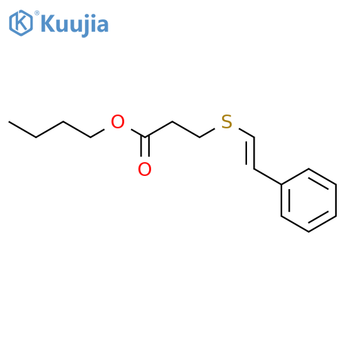 Propanoic acid, 3-[[(1E)-2-phenylethenyl]thio]-, butyl ester structure
