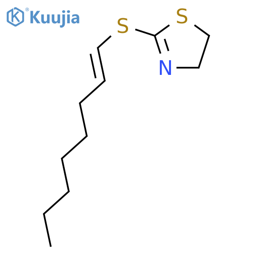 Thiazole, 4,5-dihydro-2-[(1E)-1-octenylthio]- structure