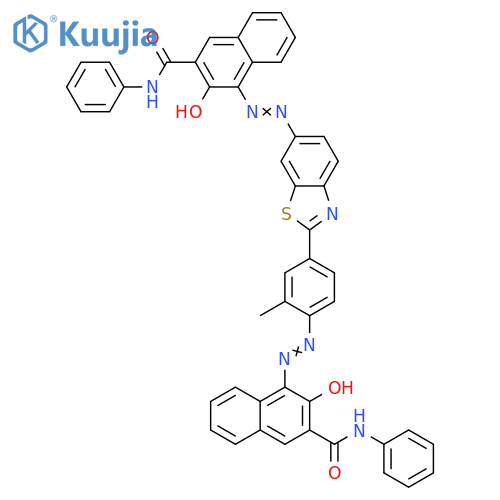 2-Naphthalenecarboxamide,3-hydroxy-4-[[4-[6-[[2-hydroxy-3-[(phenylamino)carbonyl]-1-naphthalenyl]azo]-2-benzothiazolyl]-2-methylphenyl]azo]-N-phenyl- structure