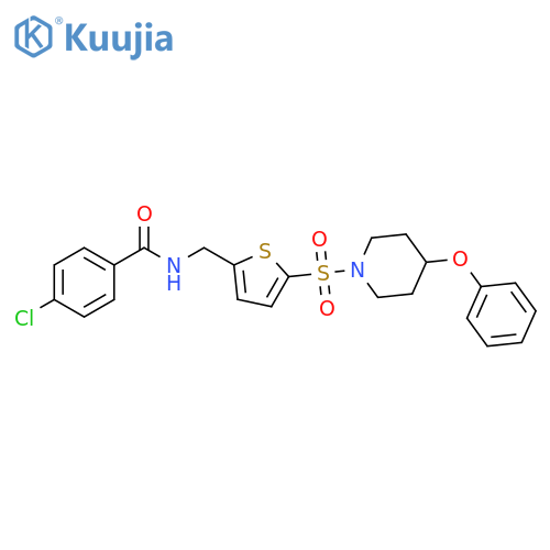 Benzamide, 4-chloro-N-[[5-[(4-phenoxy-1-piperidinyl)sulfonyl]-2-thienyl]methyl]- structure
