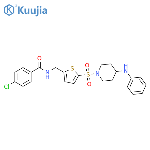 Benzamide, 4-chloro-N-[[5-[[4-(phenylamino)-1-piperidinyl]sulfonyl]-2-thienyl]methyl]- structure