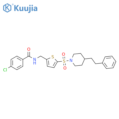 Benzamide, 4-chloro-N-[[5-[[4-(2-phenylethyl)-1-piperidinyl]sulfonyl]-2-thienyl]methyl]- structure