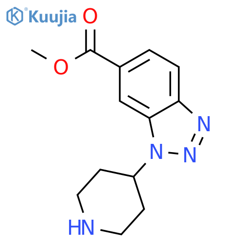 1H-BENZOTRIAZOLE-6-CARBOXYLIC ACID, 1-(4-PIPERIDINYL)-, METHYL ESTER structure