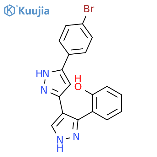 Phenol, 2-[5-(4-bromophenyl)[3,4'-bi-1H-pyrazol]-3'-yl]- structure