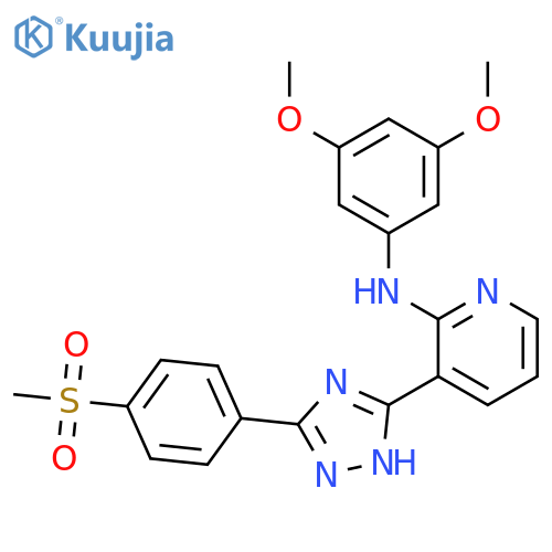 2-Pyridinamine,N-(3,5-dimethoxyphenyl)-3-[5-[4-(methylsulfonyl)phenyl]-1H-1,2,4-triazol-3-yl]- structure