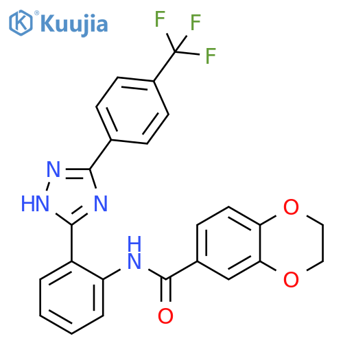 1,4-Benzodioxin-6-carboxamide,2,3-dihydro-N-[2-[5-[4-(trifluoromethyl)phenyl]-1H-1,2,4-triazol-3-yl]phenyl]- structure
