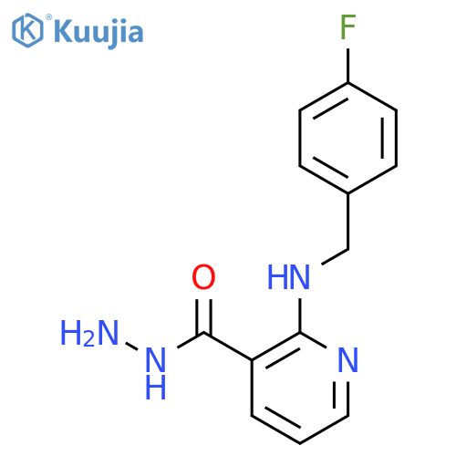 3-Pyridinecarboxylic acid, 2-[[(4-fluorophenyl)methyl]amino]-, hydrazide structure