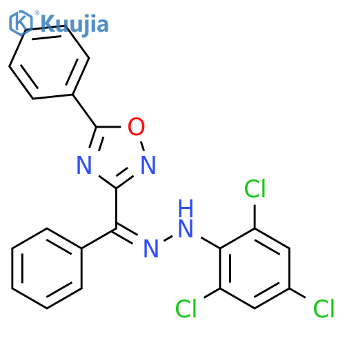 Methanone, phenyl(5-phenyl-1,2,4-oxadiazol-3-yl)-,(2,4,6-trichlorophenyl)hydrazone, (1Z)- structure