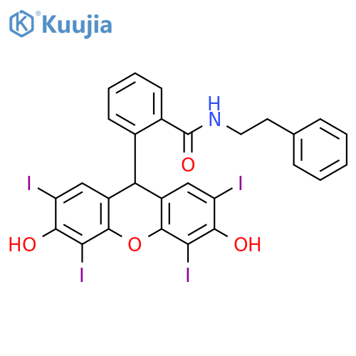Benzamide,2-(3,6-dihydroxy-2,4,5,7-tetraiodo-9H-xanthen-9-yl)-N-(2-phenylethyl)- structure