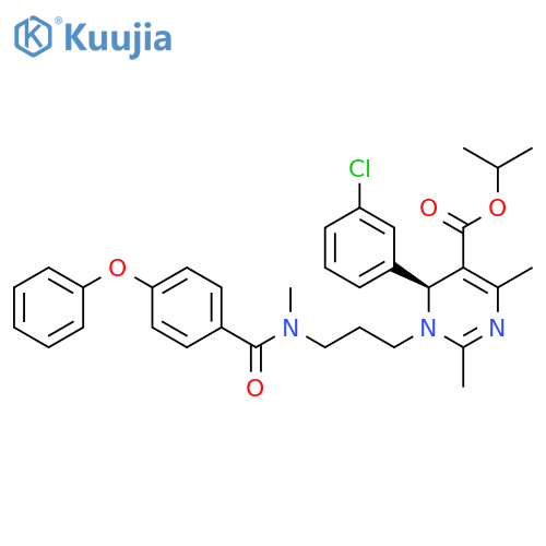 5-Pyrimidinecarboxylic acid, 6-(3-chlorophenyl)-1,6-dihydro-2,4-dimethyl-1-[3-[methyl(4-phenoxybenzoyl)amino]propyl]-, 1-methylethyl ester, (6S)- structure