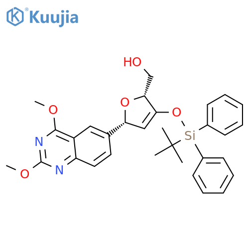 2-Furanmethanol,5-(2,4-dimethoxy-6-quinazolinyl)-3-[[(1,1-dimethylethyl)diphenylsilyl]oxy]-2,5-dihydro-, (2R,5R)- structure