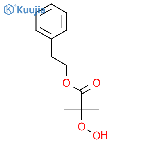 Propanoic acid, 2-hydroperoxy-2-methyl-, 2-phenylethyl ester structure