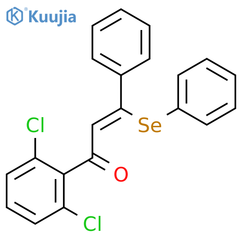 2-Propen-1-one, 1-(2,6-dichlorophenyl)-3-phenyl-3-(phenylseleno)-, (2Z)- structure
