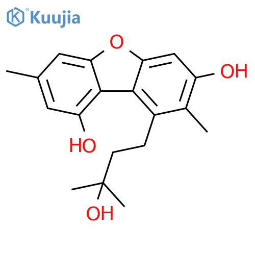 1,7-Dibenzofurandiol, 9-(3-hydroxy-3-methylbutyl)-3,8-dimethyl- structure