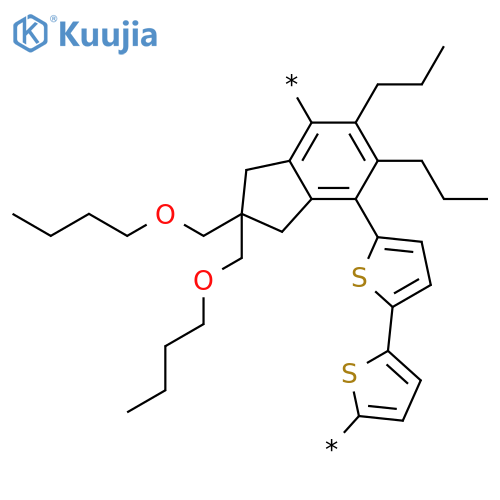 POLY[[2,2'-BITHIOPHENE]-5,5'-DIYL[2,2-BIS(BUTOXYMETHYL)-2,3-DIHYDRO-5,6-DIPROPYL-1H-INDENE-4,7-DIYL]] structure