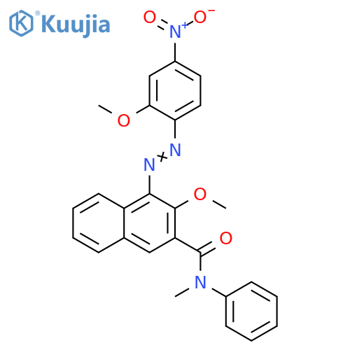 2-Naphthalenecarboxamide, 3-methoxy-4-[2-(2-methoxy-4-nitrophenyl)diazenyl]-N-methyl-N-phenyl- structure