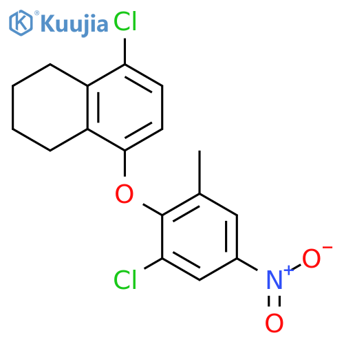 Naphthalene, 5-chloro-8-(2-chloro-6-methyl-4-nitrophenoxy)-1,2,3,4-tetrahydro- structure