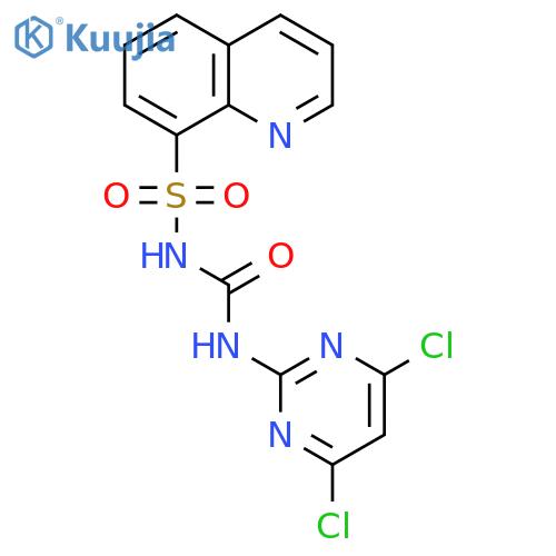 8-QUINOLINESULFONAMIDE, N-[[(4,6-DICHLORO-2-PYRIMIDINYL)AMINO]CARBONYL]- structure