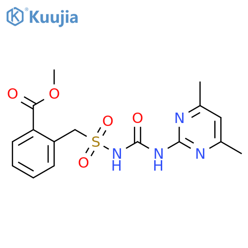 Benzoic acid, 2-[[[[[(4,6-dimethyl-2-pyrimidinyl)amino]carbonyl]amino]sulfonyl]methyl]-, methyl ester structure