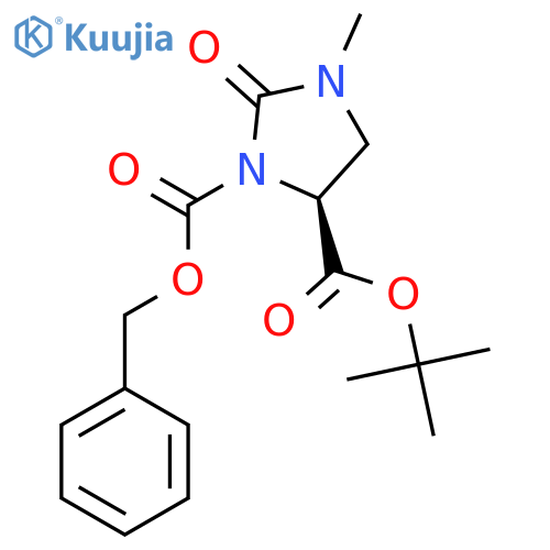 (4S)-3-Benzyloxycarbonyl-1-methyl-2-oxoimidazolidine-4-carboxylic acid tert-butyl ester structure
