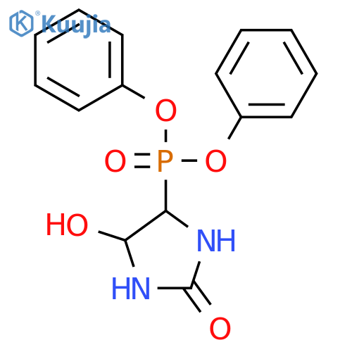 PHOSPHONIC ACID, (5-HYDROXY-2-OXO-4-IMIDAZOLIDINYL)-, DIPHENYL ESTER structure