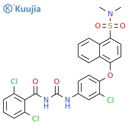 Benzamide, 2,6-dichloro-N-[[[3-chloro-4-[[4-[(dimethylamino)sulfonyl]-1-naphthalenyl]oxy]phenyl]amino]carbonyl]- structure