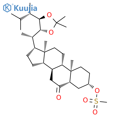 (22R,23R,24S)-22,23-isopropylidenedioxy-6-oxo-5α-ergostan-3β-yl methanesulphonate structure