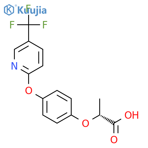 (2R)-2-(4-{5-(trifluoromethyl)pyridin-2-yloxy}phenoxy)propanoic acid structure