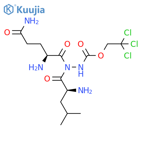 L-LEUCINE, N-L-GLUTAMINYL-, 2-[(2,2,2-TRICHLOROETHOXY)CARBONYL]HYDRAZIDE structure