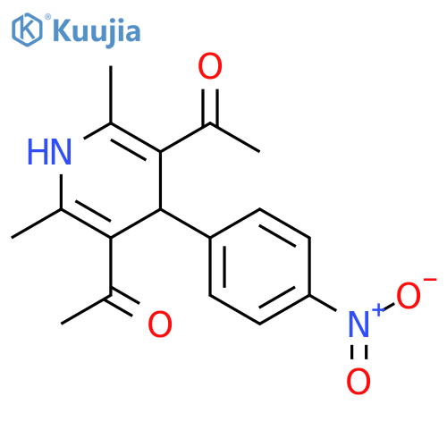 Ethanone, 1,1'-[1,4-dihydro-2,6-dimethyl-4-(4-nitrophenyl)-3,5-pyridinediyl]bis- structure