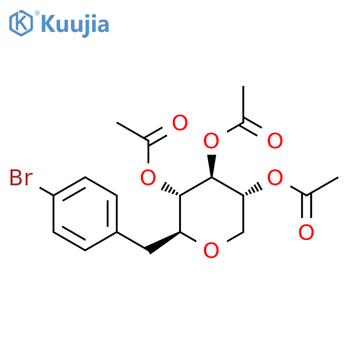 L-GLUCITOL, 1,5-ANHYDRO-6-(4-BROMOPHENYL)-6-DEOXY-, TRIACETATE structure