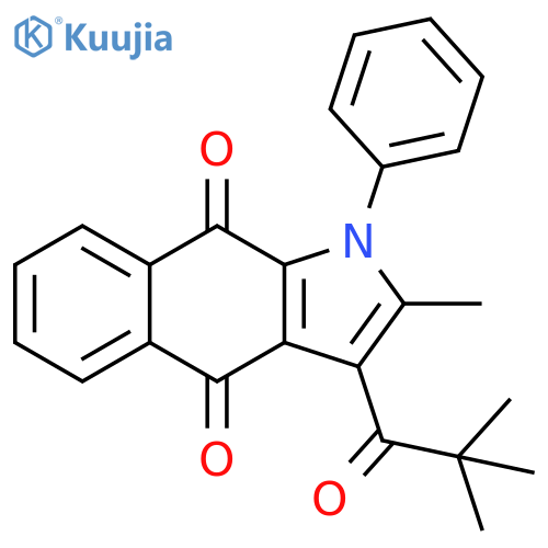 1H-Benz[f]indole-4,9-dione,3-(2,2-dimethyl-1-oxopropyl)-2-methyl-1-phenyl- structure