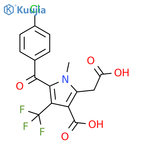 3-Carboxy-5-(4-chlorobenzoyl)-1-methyl-4-(trifluoromethyl)-1H-pyrrole-2-acetic acid structure