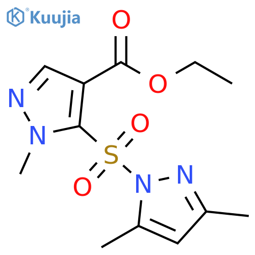 1H-Pyrazole-4-carboxylic acid,5-[(3,5-dimethyl-1H-pyrazol-1-yl)sulfonyl]-1-methyl-, ethyl ester structure
