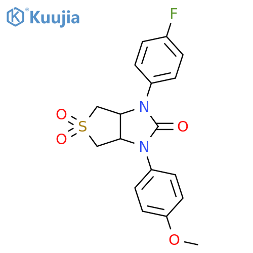 1-(4-fluorophenyl)-3-(4-methoxyphenyl)-hexahydro-1H-5lambda6-thieno3,4-dimidazole-2,5,5-trione structure