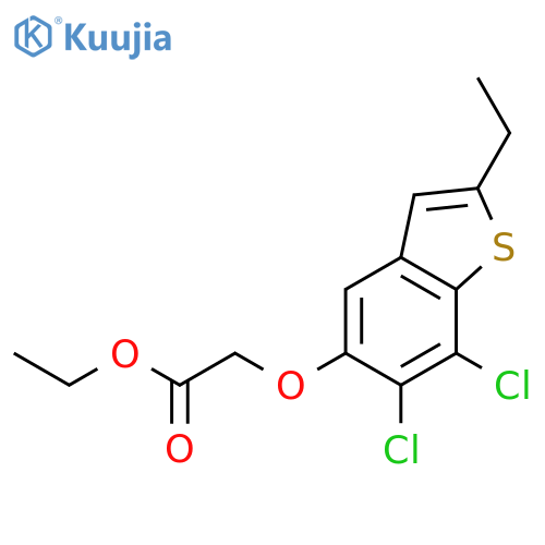 Acetic acid, [(6,7-dichloro-2-ethylbenzo[b]thien-5-yl)oxy]-, ethyl ester structure
