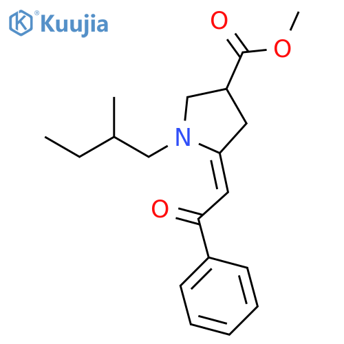 3-Pyrrolidinecarboxylic acid,1-(2-methylbutyl)-5-(2-oxo-2-phenylethylidene)-, methyl ester, (5Z)- structure