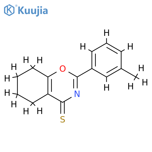 2-(3-methylphenyl)-5,6,7,8-tetrahydro-4H-1,3-benzoxazine-4-thione structure